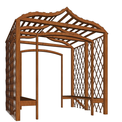 欧式廊架免费su模型(1)