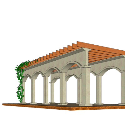 欧式廊架免费su模型(1)