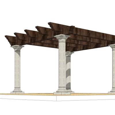欧式廊架免费su模型(1)