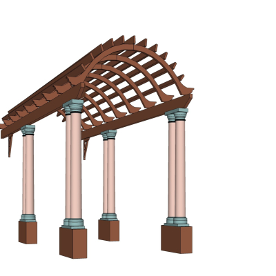 欧式廊架免费su模型(1)