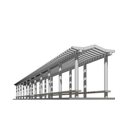 现代廊架免费su模型(1)