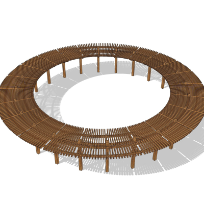 现代环形廊架免费su模型(1)