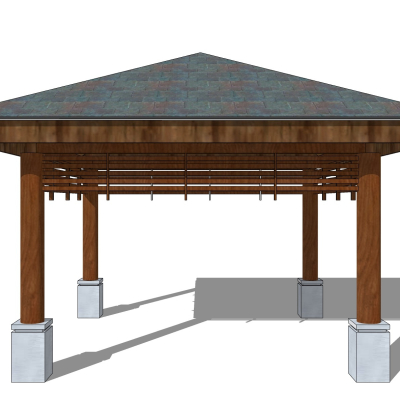 中式凉亭免费su模型(1)