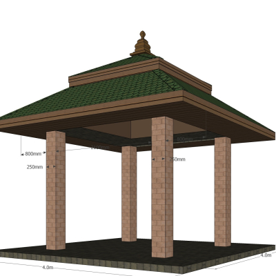 东南亚凉亭免费su模型(1)