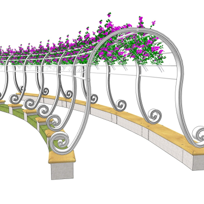 欧式花卉长廊免费su模型(1)