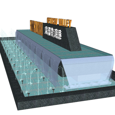 现代喷泉免费su模型(1)