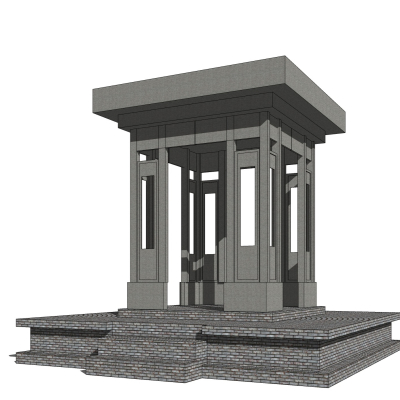 现代凉亭免费su模型(1)