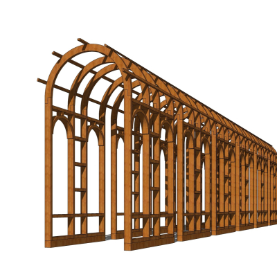 欧式实木廊架免费su模型(1)