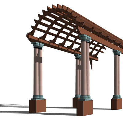 欧式廊架免费su模型(1)