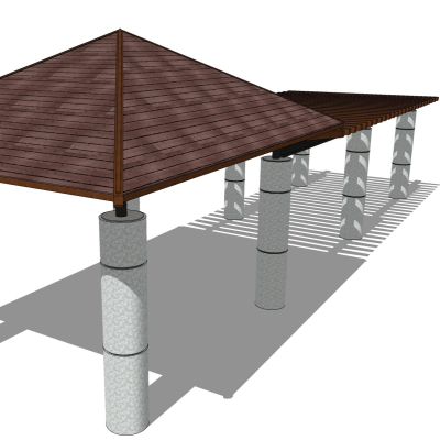 现代凉亭免费su模型(1)
