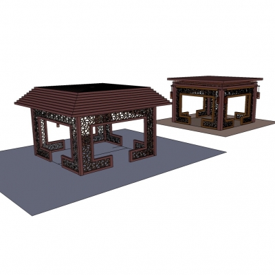 中式方亭免费su模型(1)