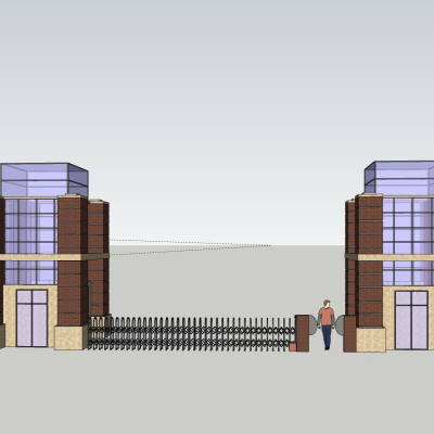现代小区大门免费su模型(1)