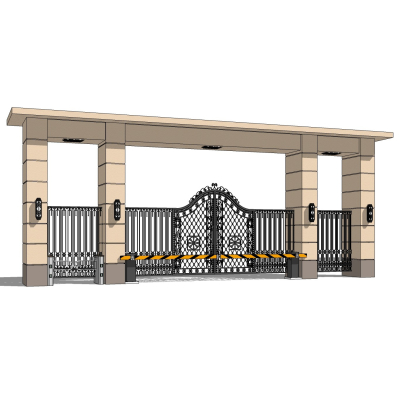 新古典小区门头免费su模型