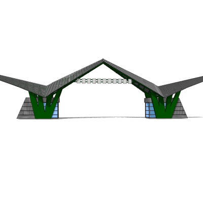 现代门头门面免费su模型(1)