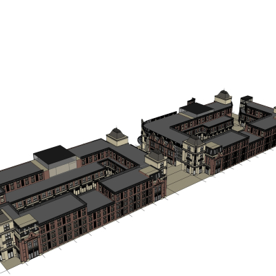 欧式商业街免费su模型(1)