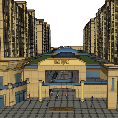 新古典商业街免费su模型(1)
