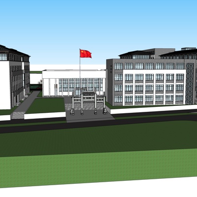 新中式学校规划免费su模型(1)