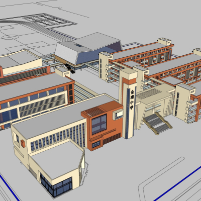 现代教学楼免费su模型(1)