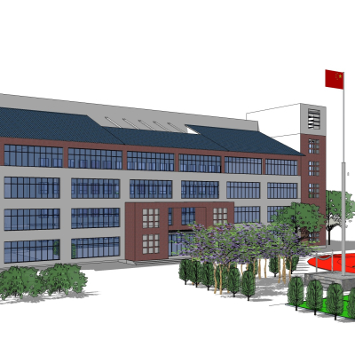 现代教学楼免费su模型(1)