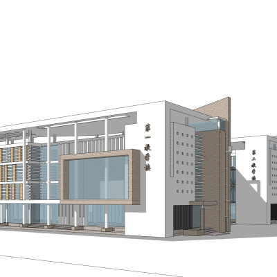现代教学楼免费su模型(1)