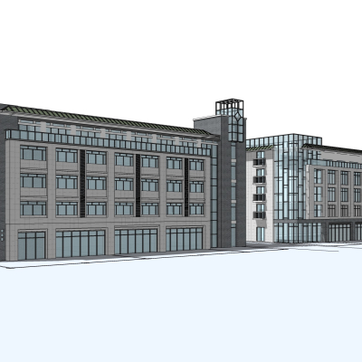新中式教学楼免费su模型(1)