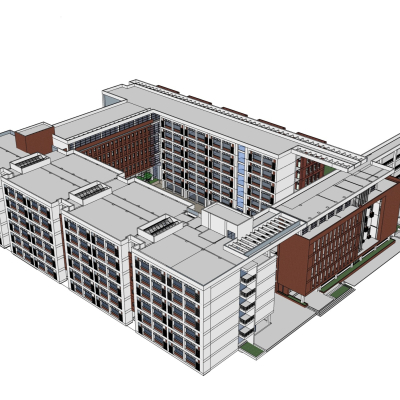 现代教学楼免费su模型