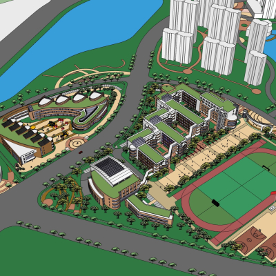 现代学校规划免费su模型(1)
