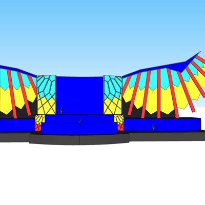 现代演唱会舞台免费su模型(1)