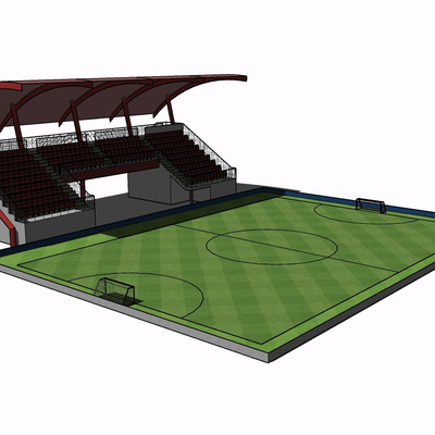 现代足球场免费su模型(1)