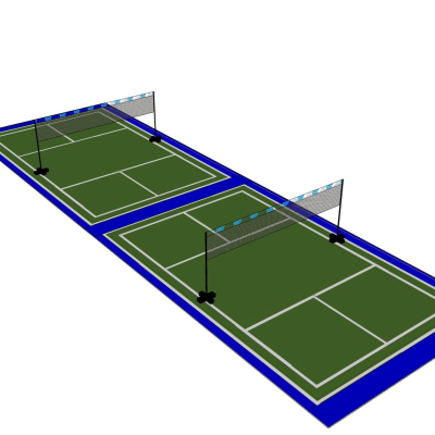 现代羽毛球场免费su模型(1)