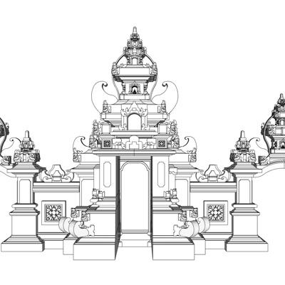 东南亚佛塔免费su模型(1)