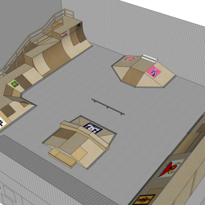 现代滑板训练场免费su模型(1)