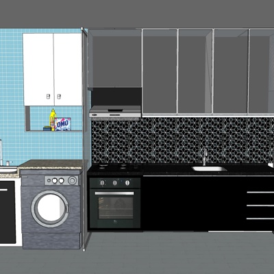现代厨房免费su模型(1)