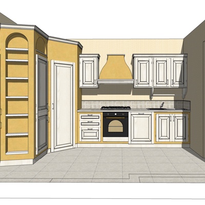 简欧厨房免费su模型(1)