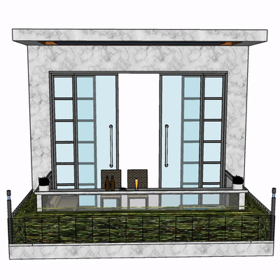 现代阳台免费su模型(1)