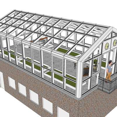 现代阳台阳光房免费su模型(1)