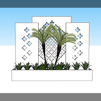 现代绿植景观树免费su模型(1)