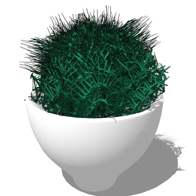 现代绿植盆栽免费su模型(1)