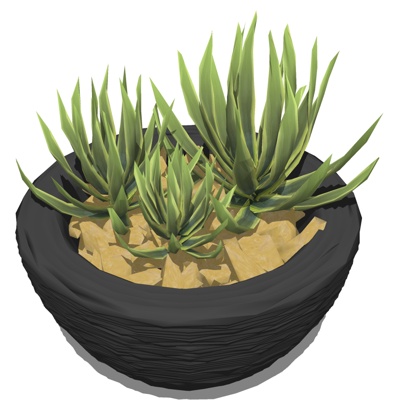 现代绿植盆栽免费su模型(1)