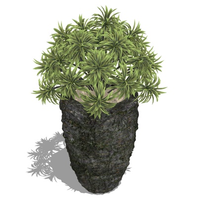 现代绿植盆栽免费su模型(1)
