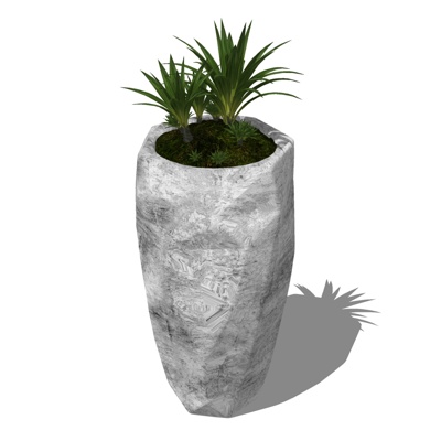 现代绿植盆栽免费su模型(1)
