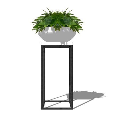 现代绿植盆栽免费su模型(1)