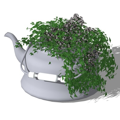现代绿植盆栽免费su模型(1)