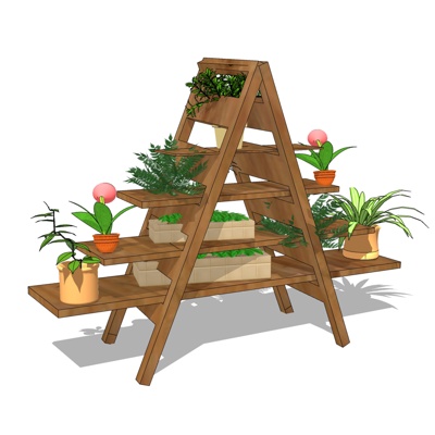 现代绿植盆栽免费su模型(1)