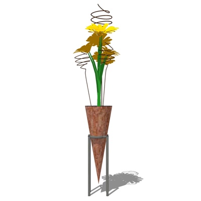 现代花卉盆栽免费su模型(1)