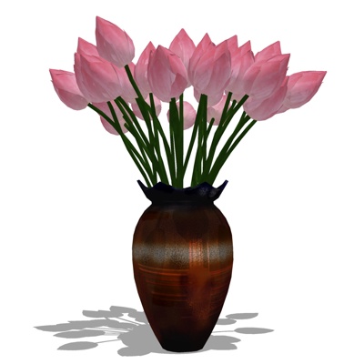 现代花卉盆栽免费su模型(1)