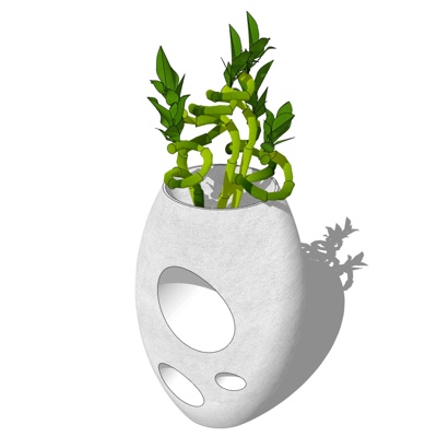 现代绿植盆栽免费su模型(1)