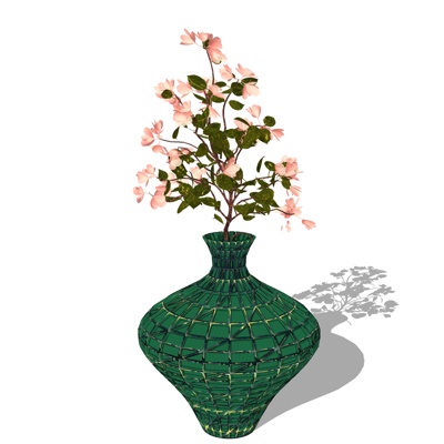 现代花卉盆栽免费su模型(1)