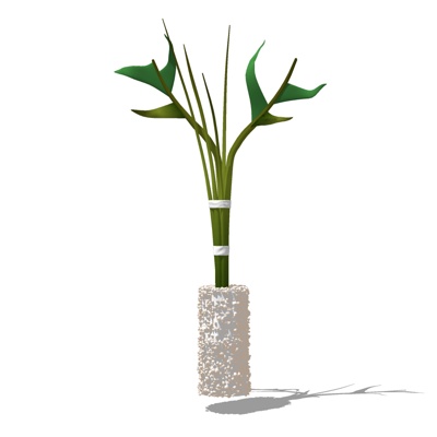 现代绿植盆栽免费su模型(1)