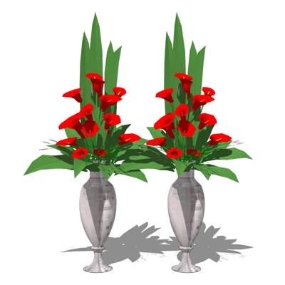 现代花卉盆栽免费su模型(1)